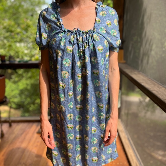 Paul & Joe Sister blue silk midi dress - Picture 1 of 4